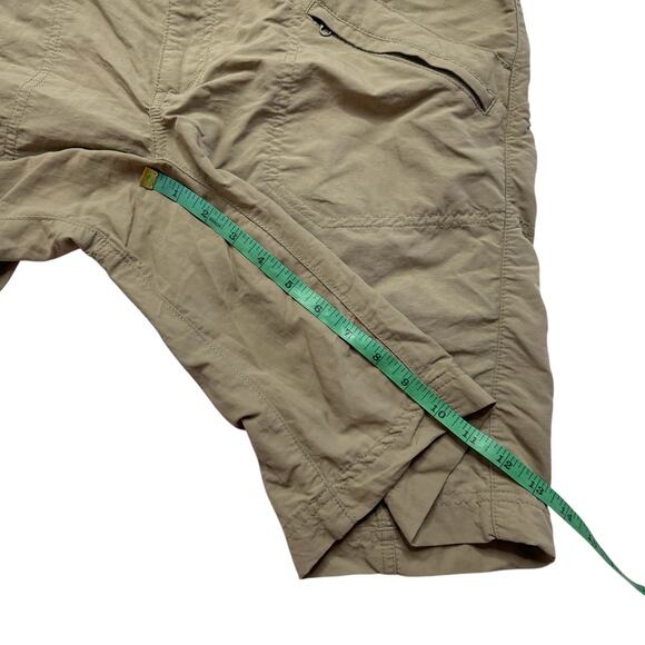 ROYAL ROBBINS Khaki Tan Nylon Quick Dry Shorts Size 12 Womens Pockets Bermuda - Picture 7 of 8